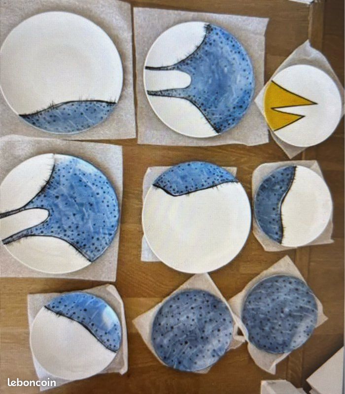 Lot de 8 assiettes The Coco Wall Plates - porcelaine de limoges (image 1)
