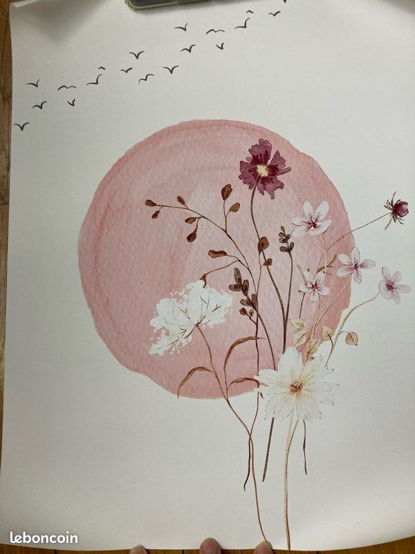 Affiche fleurs aquarelles (image 1)