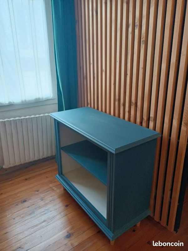 Meuble bleu pieds compas (image 2)