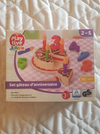 Accessoires de Cuisine en Bois Ensemble de Gâteau d'Anniversaire Jouet Éducatif Précoce Encourage le Jeu Imaginatif Cadeau Amusant pour Bébé