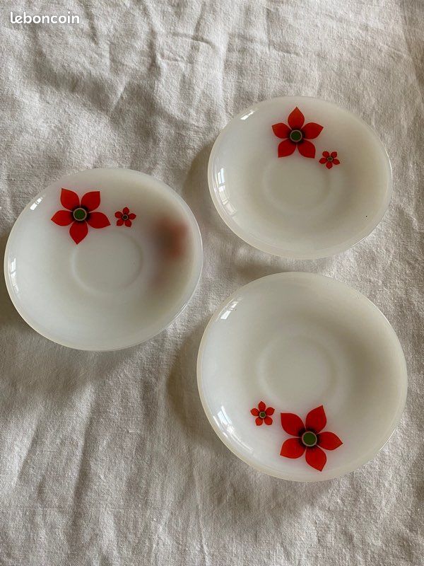 Sous tasses à café vintage en verre type Duralex (image 10)