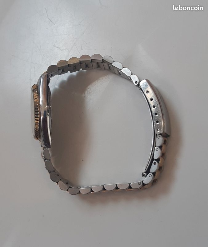 Montre Femme SEIKO Quartz Acier Argenté Doré D'origine D'occasion Bon État Fonctionnel (image 7)