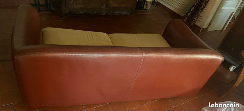 Canapé cuir et tissus (image 4)
