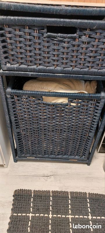 Panier à linge bleu plastique (image 3)