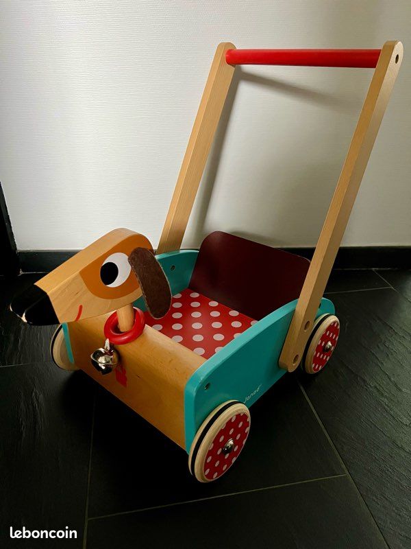 Jouet En Bois Ancien - Canard à Tirer Janod - Pour 1-2 Ans - Occasion - Fabrication Française