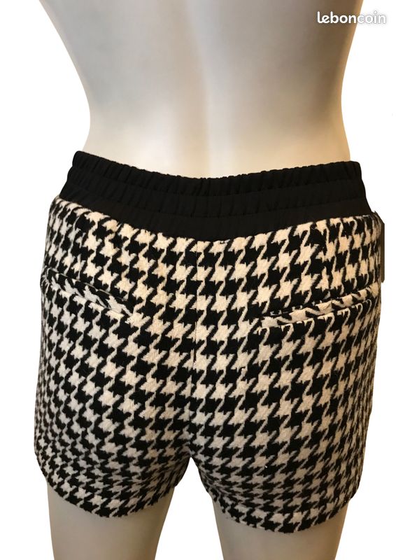 Short en laine mélangée motifs pied de poule School Rag (image 3)