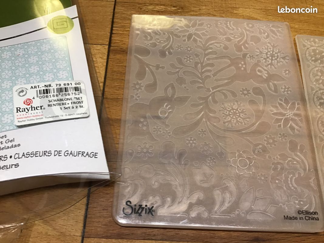 Scrapbooking sizzix embossing folders rayher 2 plaques pour textures (image 5)