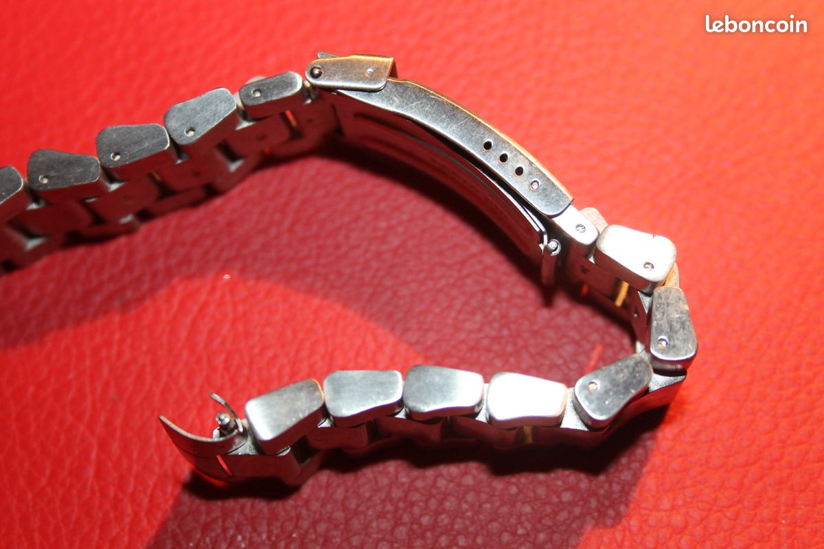 Ancien gros bracelet acier montre Beuchat 115 grammes 20-22 mm (image 5)