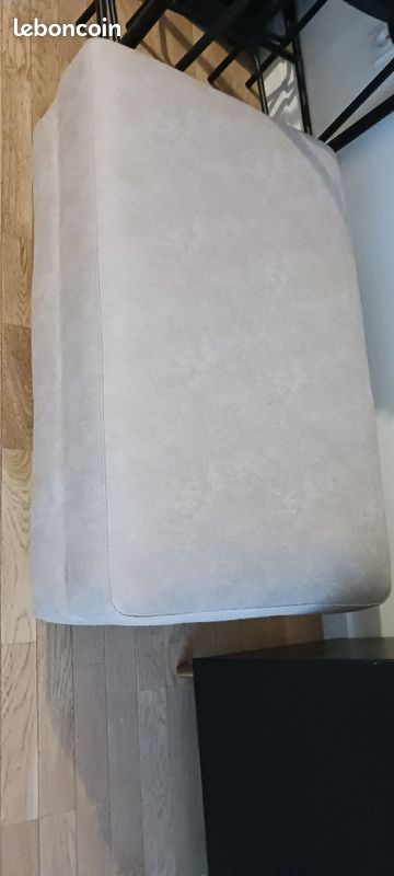 Pouf en tissu beige (image 3)