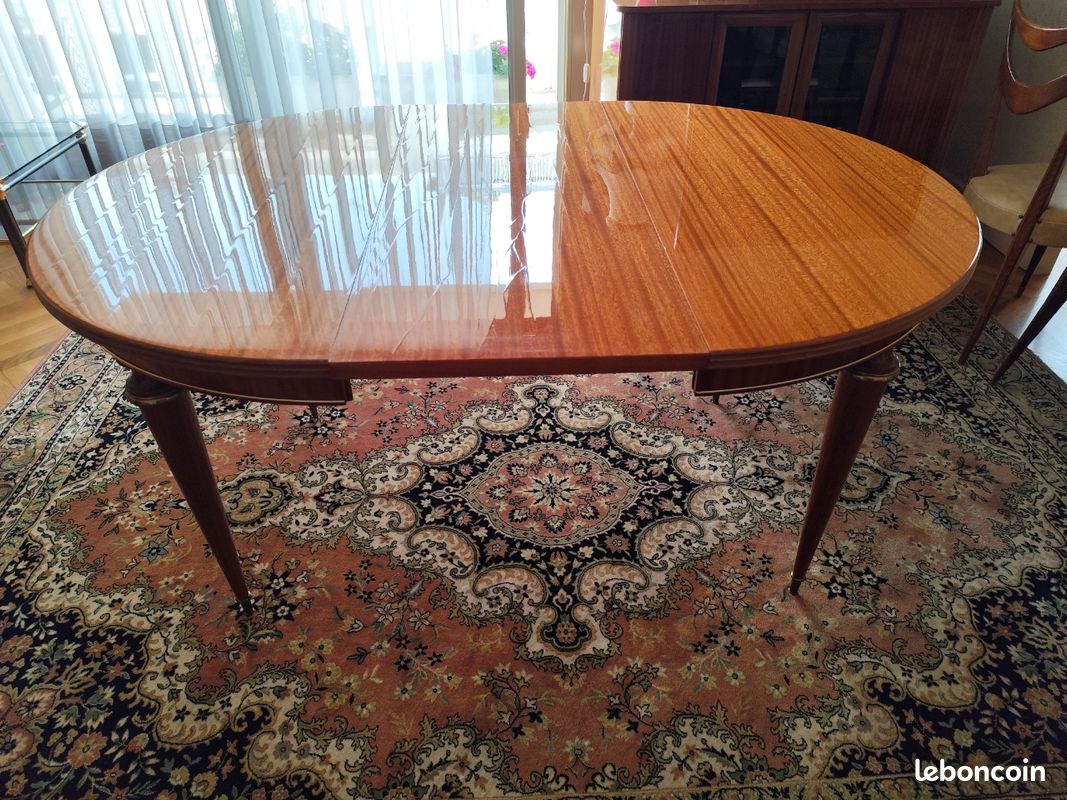 Table ronde 110 cm avec rallonge vintage (image 1)