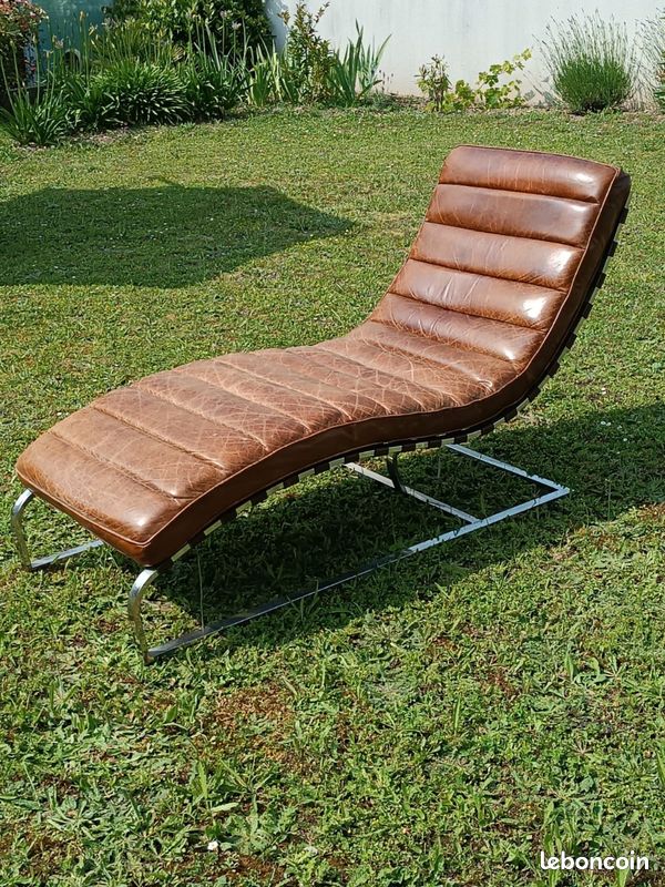 Fauteuil en cuir et acier (image 2)