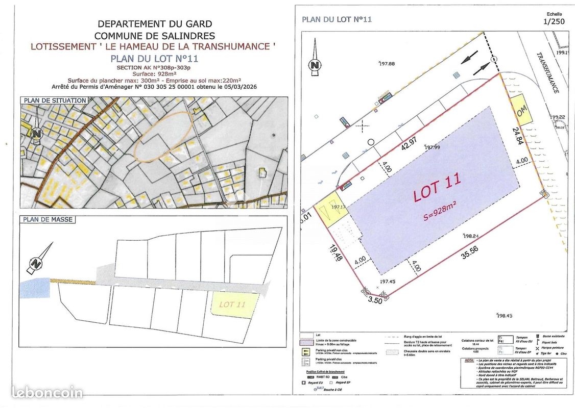 Terrain 928 m² · à Salindres · 928 m² · 105 000 €