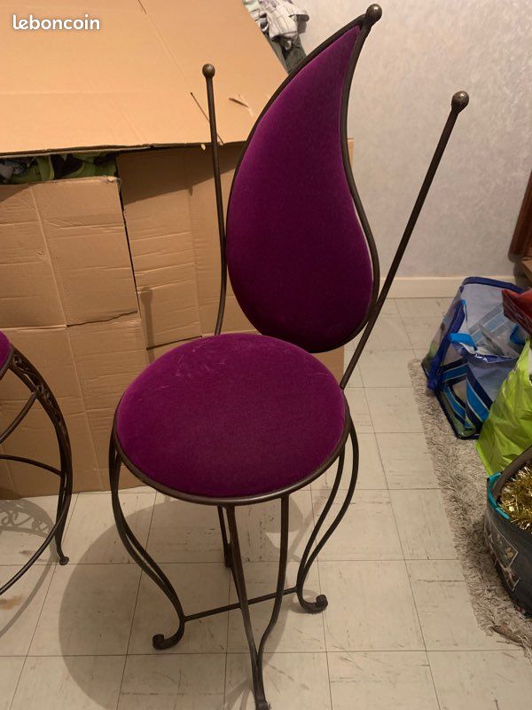Chaise de bar haute en fer forgé (image 4)