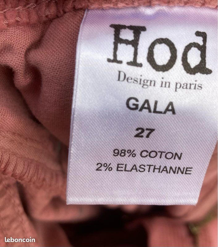 Pantalon à la coupe décontracté, en velours côtelé, vieux rose côtelé, Hod Paris, 27 US = 37 FR grand (image 16)