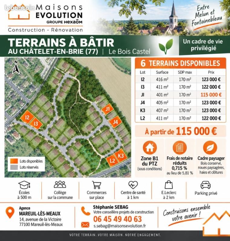 Terrain 401 m² · au Châtelet-en-Brie · 115 000 €