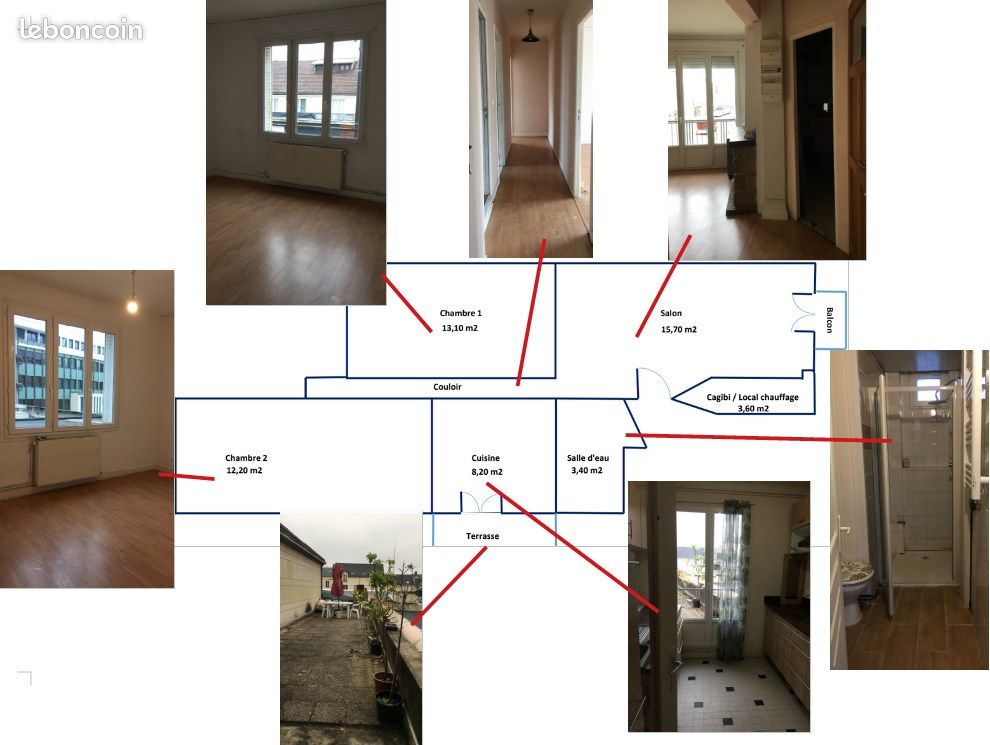 Appartement 3 pièces 58 m² · à Creil · 58 m² · 804 €/mois