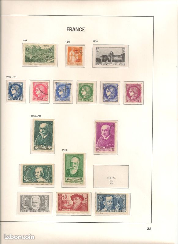 Lot de timbre france de 1935 à 1940 type o ou neuf (image 5)