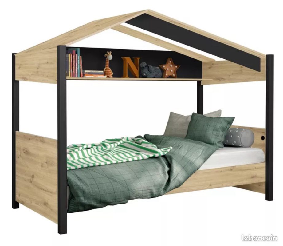 Lit Enfant Cabane + Sommier + Matelas Le tout Neuf (image 1)