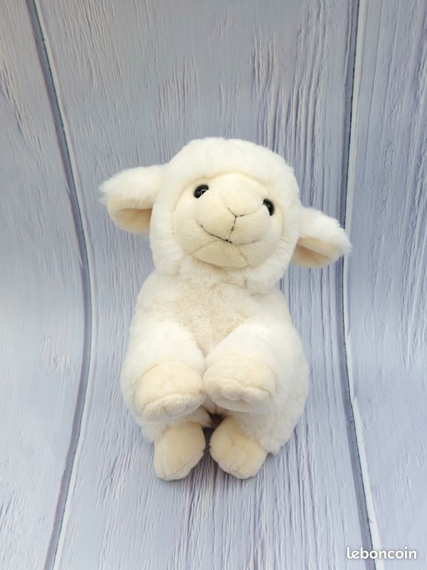 Peluche doudou mouton blanc crème écru GIPSY 20 cm TTBE Jeux