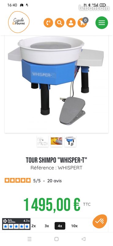 Tour de potier Shimpo Whisper T (image 3)