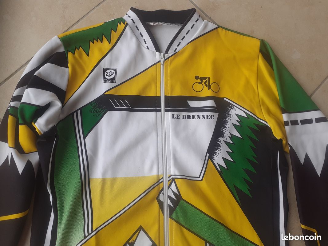 Veste Maillot Cyclisme Vintage Tricots Du Rocher, Rouge, Taille M, Made In France