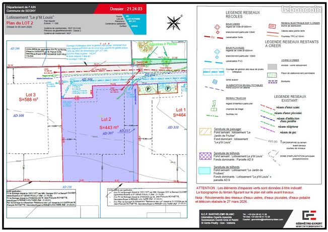 Segny - terrain constructible de 443m² - libre constructeur