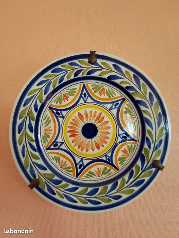 Lot de 4 belles assiettes décoratives Henriot Quimper (décor oiseau, héron et fleurs) (image 5)