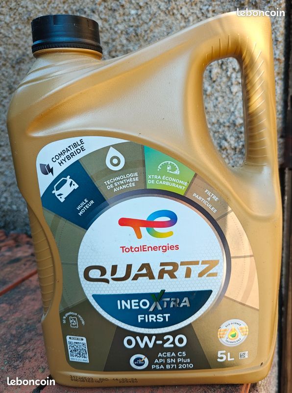 Huile TotalEnergies Quartz Ineo Xtra First 0W-20 5L NEUF PureTech BlueHDi (image 1)