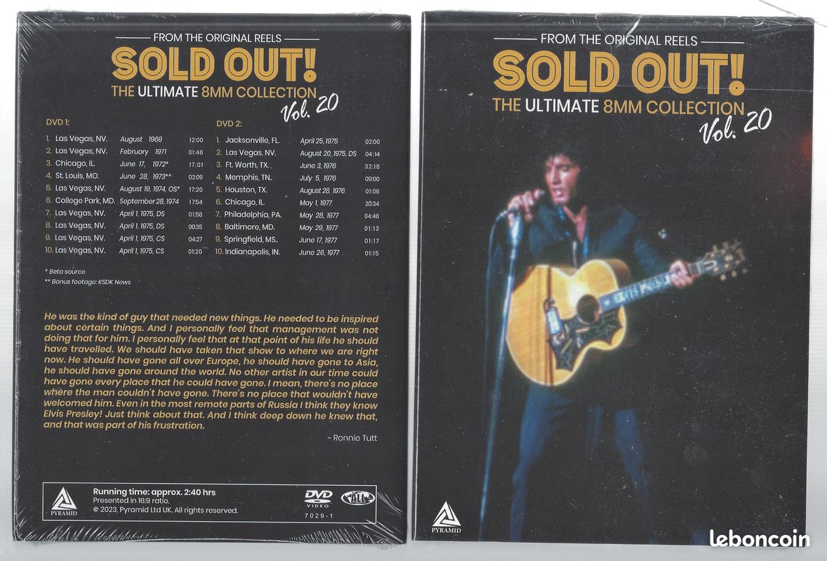 Elvis presley sold out vol 1 Newly Restored au vol 20 deluxe digipack 40 dvd discs originaux +45 heures de concerts avec son direct Label Pyramid Collection complète sous blister ultra méga rare (image 20)