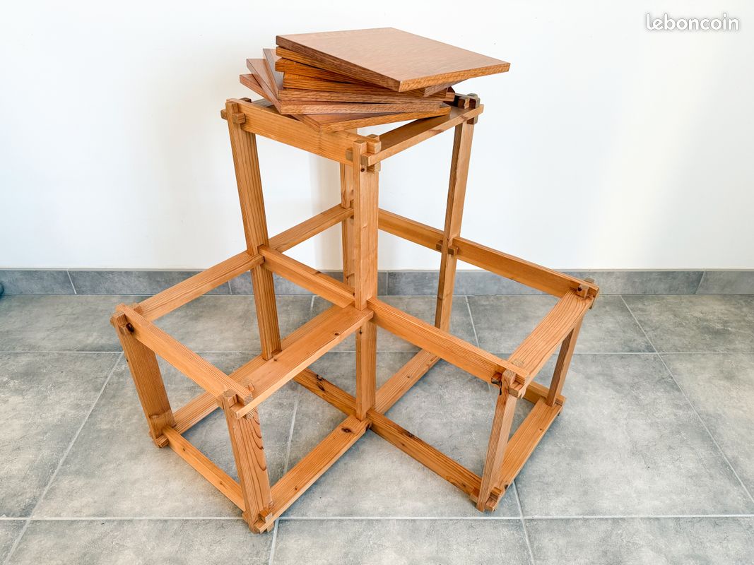 Etagère, bibliothèque en pin, années 70/80' (image 10)