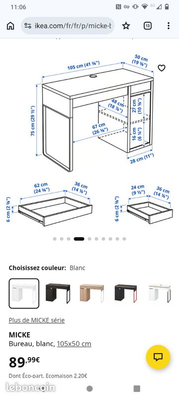 Bureau Ikea modèle micke (image 9)