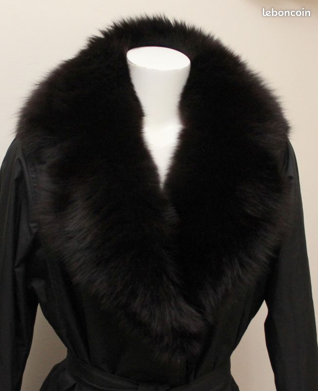 Tf14 Manteau imperméable doublé fourrure véritable SPRUNG FRERES T.L (image 2)