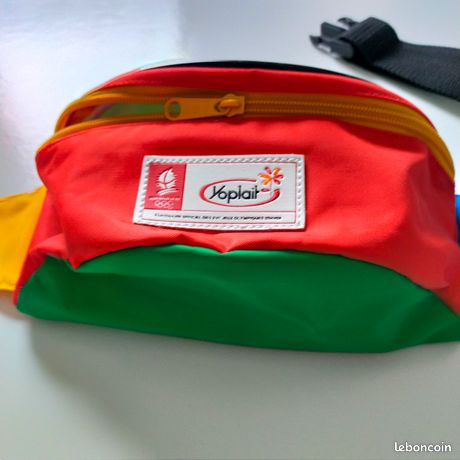 Sac Banane Vintage Officiel Des Jeux Olympiques D'Albertville 1992, édition Limitée JO 92, état Correct Avec Sérigraphie Usée