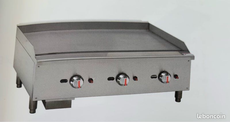 Plaque a snacker gaz inox professionnelle 600 mm-ou 900mm ou 1100 mm-double zone-plaque lisse -cuisson rapide -steack-burger-sandwicherie-food-truck-fast-food- brasserie-pizzeria-smash-burger (image 2)