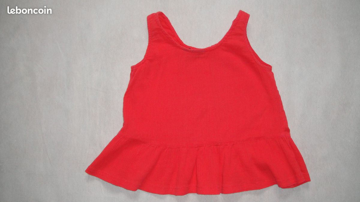 Haut Sans Manches MINUET Petite Rouge - Col Rond, En Viscose, Taille 36 - Occasion Très Bon état