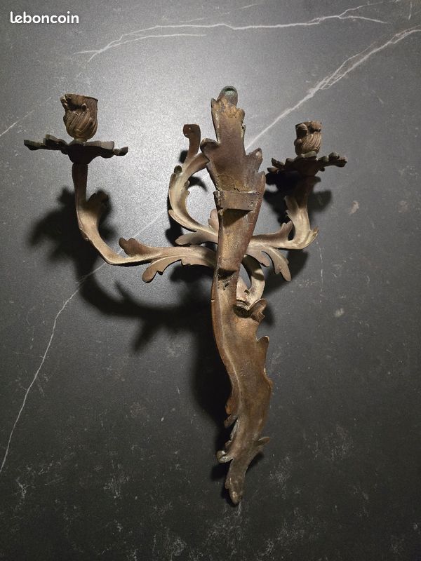 Bougeoir applique murale bronze massif vintage (image 4)