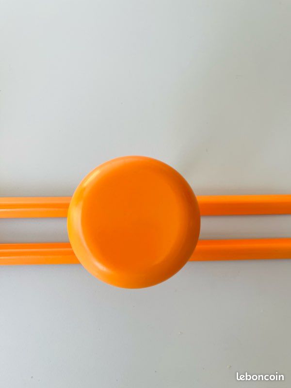 Porte Manteau 3 Patères Métal Orange Vintage Années 70 France (image 14)