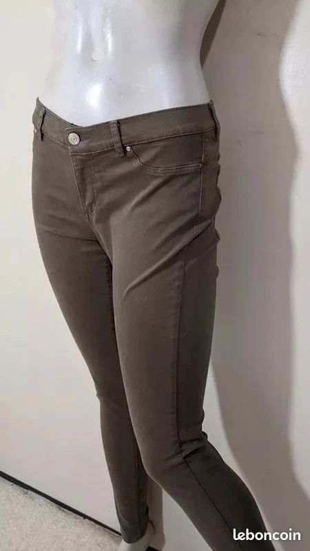 Ikks Women Taille 38 Superbe jegging beige femme jeans jean denim