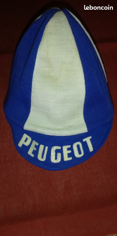 Casquette Cycliste Vintage Peugeot – Motif Carreaux, 100% Coton, Made In USA – Neuf Avec étiquettes
