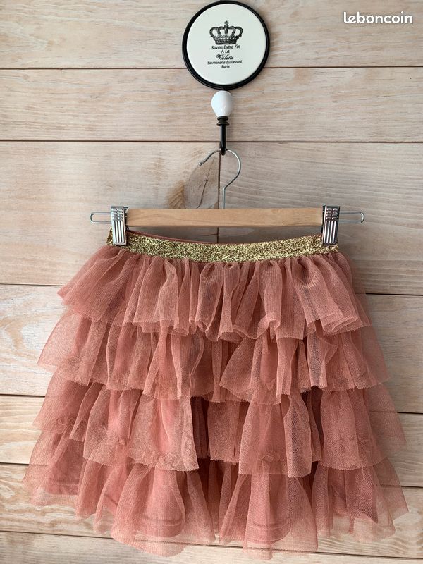 Jupe en tulle à volants, vieux rose dorée Kiabi Taille 12