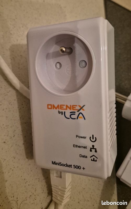 Pack de 2 x CPL LEA OMENEX by Ethernet Gigabit avec Prise gigogne filtrée (image 2)