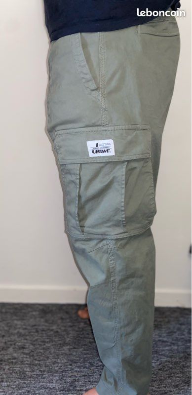 Pantalon Cargo Zara Kaki Foncé - Taille 4 Femme - Occasion Très Bon état