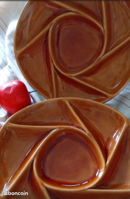 2 assiettes ambrée apéritif vintage /Longchamp (image 2)