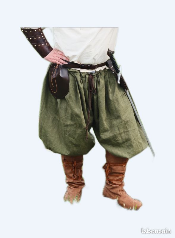 Pantalon Viking Rus Norman – 100% Coton, Cordon Serrage, Pantalon Médiéval Viking Homme LARP Cosplay Festival