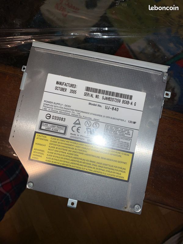 Lecteur graveur DVD 12.5 mm IDE UJ-840 pour Ordinateur portable Panasonic UJ-840 IDE PATA DVD RW (image 1)