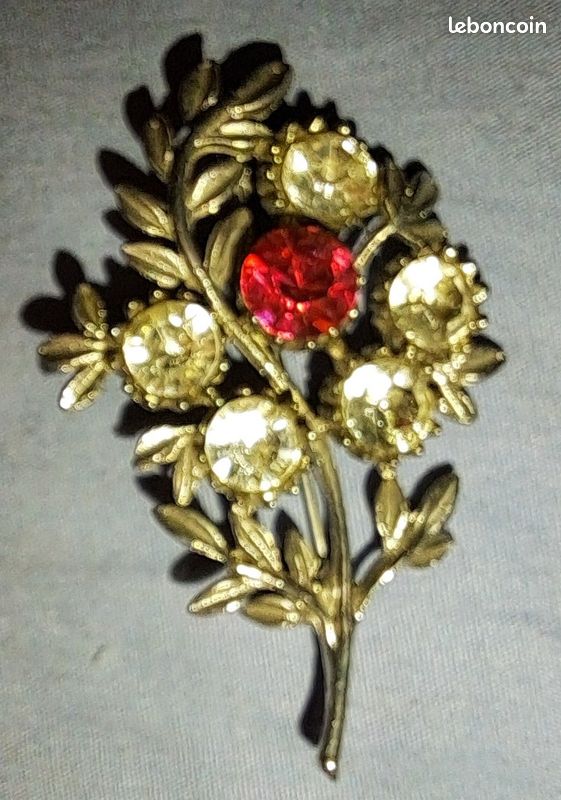 Broche Fantaisie Vintage - Bijou Ancien Occasion - Sans Marque