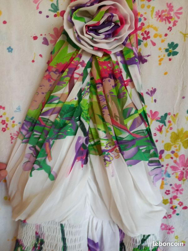 Robe Morgan 36 blanc fleurs colorées blanc (image 2)