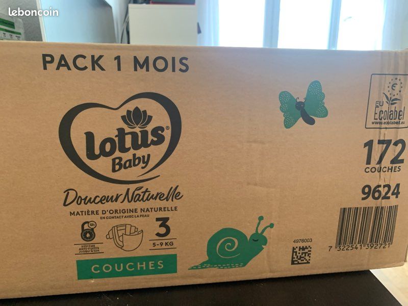 Couche 172 lotus bio dans son carton jamais ouvert (image 1)