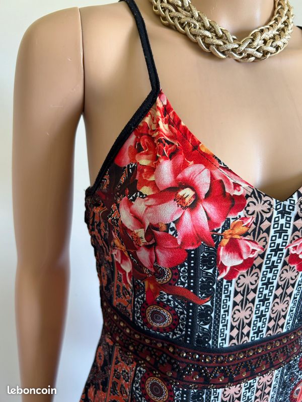 Robe imprimée à bretelles 101 idées taille S/M TBE (image 4)