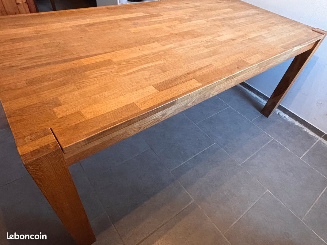 Table de sejour en chêne « Chicago » L 180 cm (Tomki) (image 1)